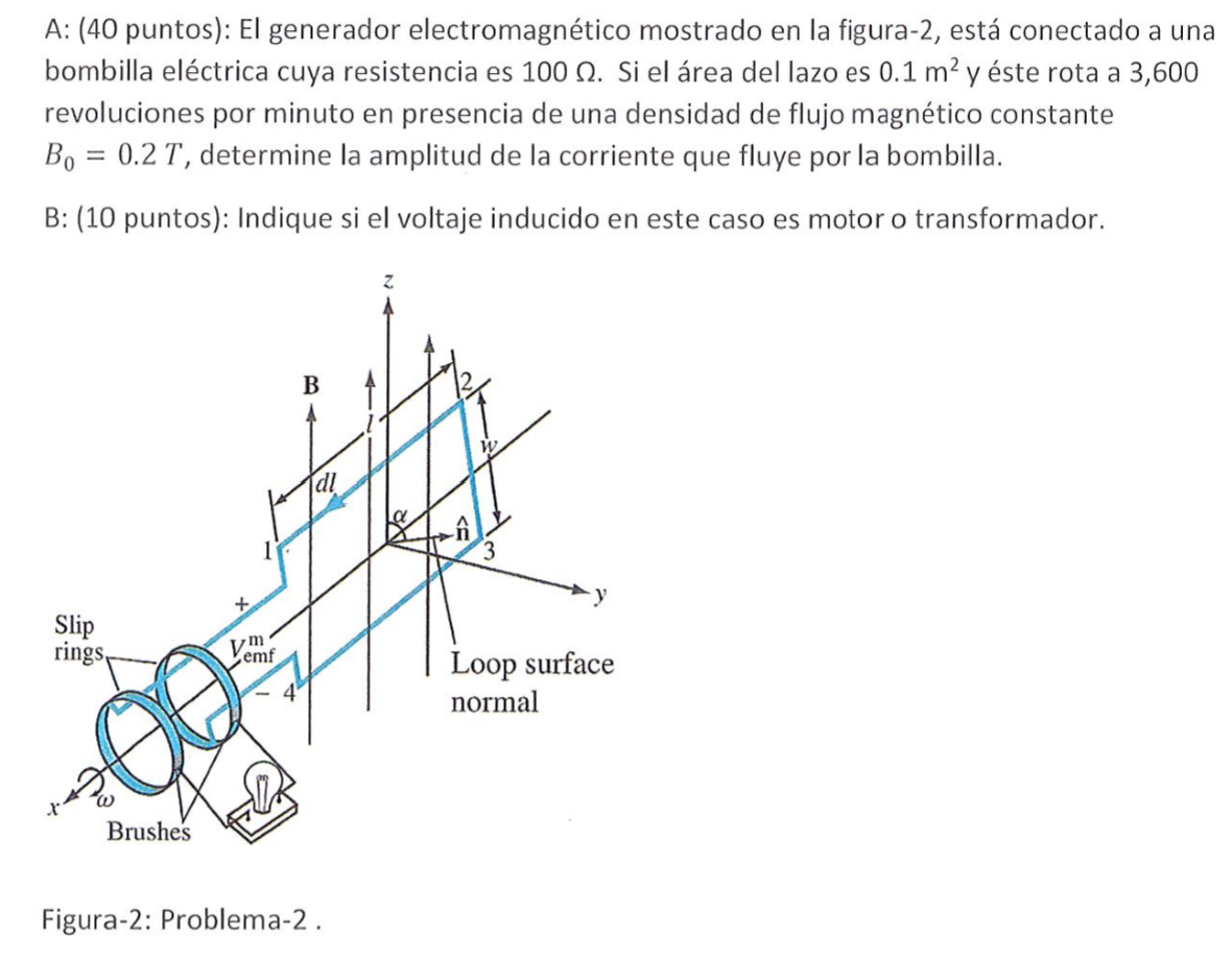 Solved A) The electromagnetic generator shown in Figure 2, | Chegg.com