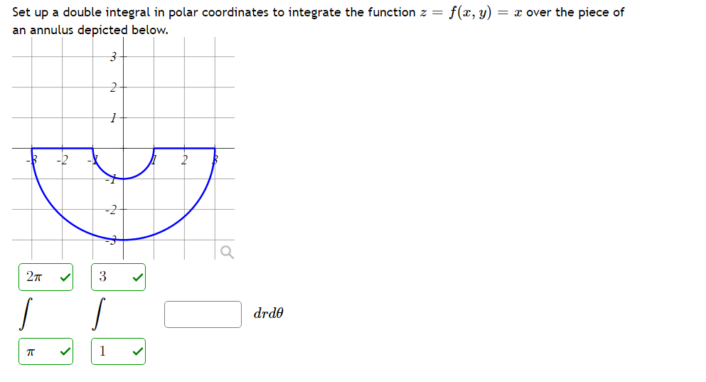 Solved Set Up A Double Integral In Polar Coordinates To