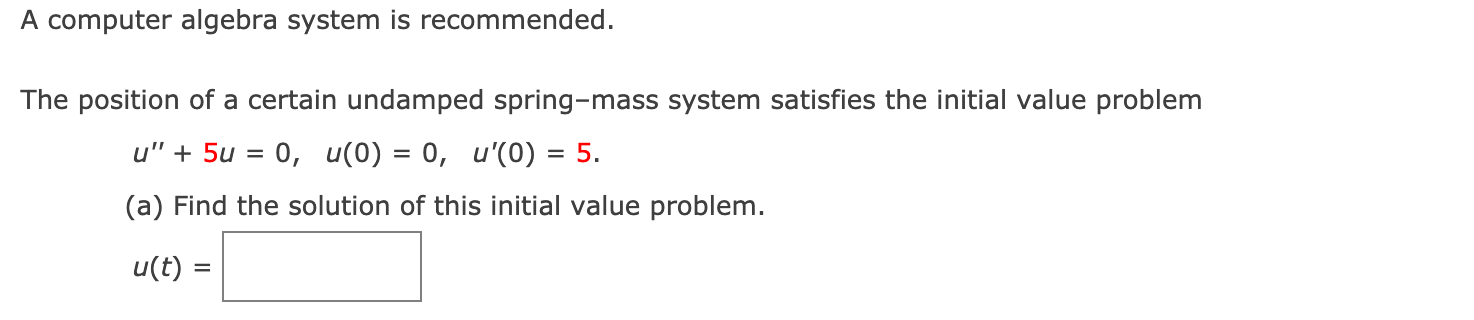 Solved A computer algebra system is recommended. The | Chegg.com