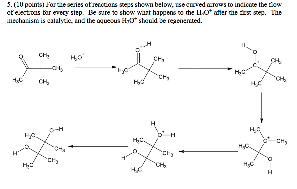 Solved 5.(10 points) For the series of reactions steps shown | Chegg.com