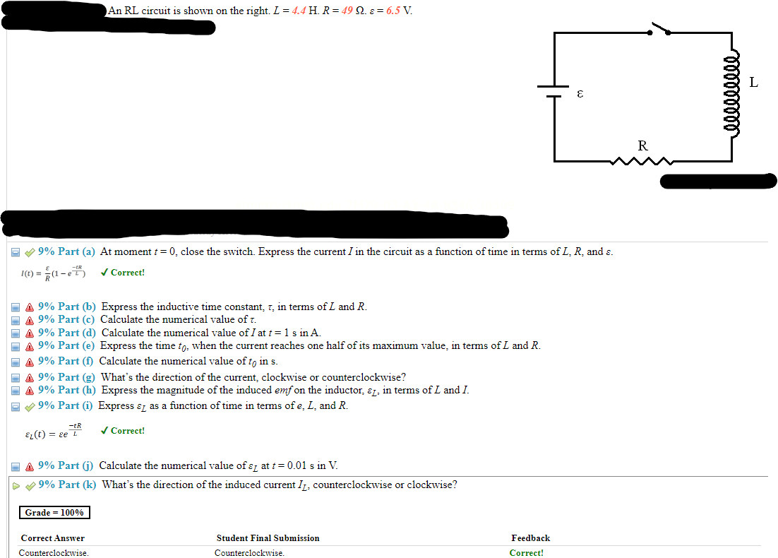 Solved An RL circuit is shown on the right. | Chegg.com