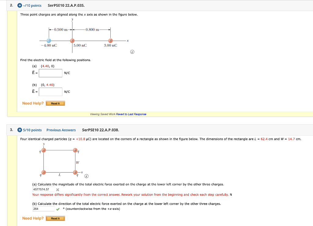 Solved 2. + -/10 Points SerPSE10 22.A.P.035. Three Point | Chegg.com