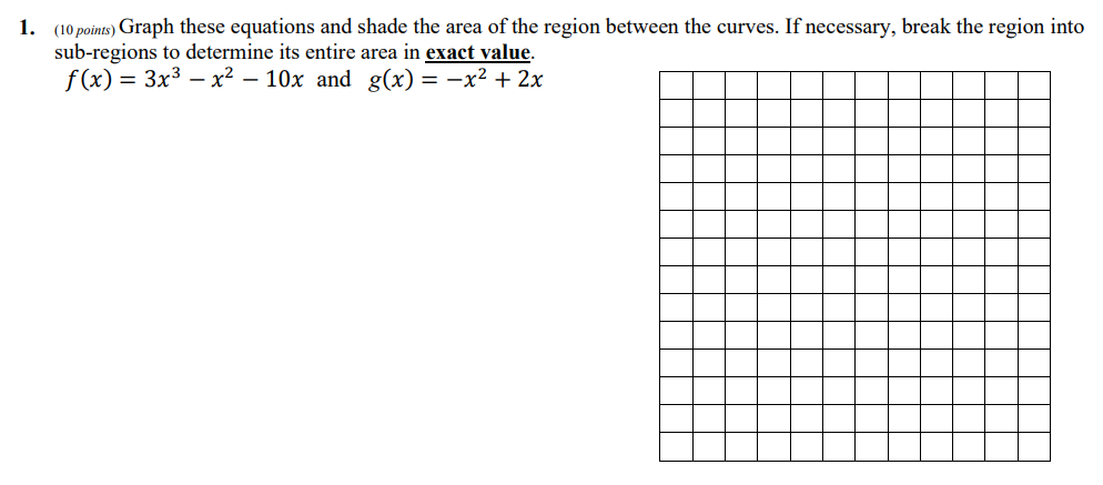 1. (10 points ) Graph these equations and shade the | Chegg.com
