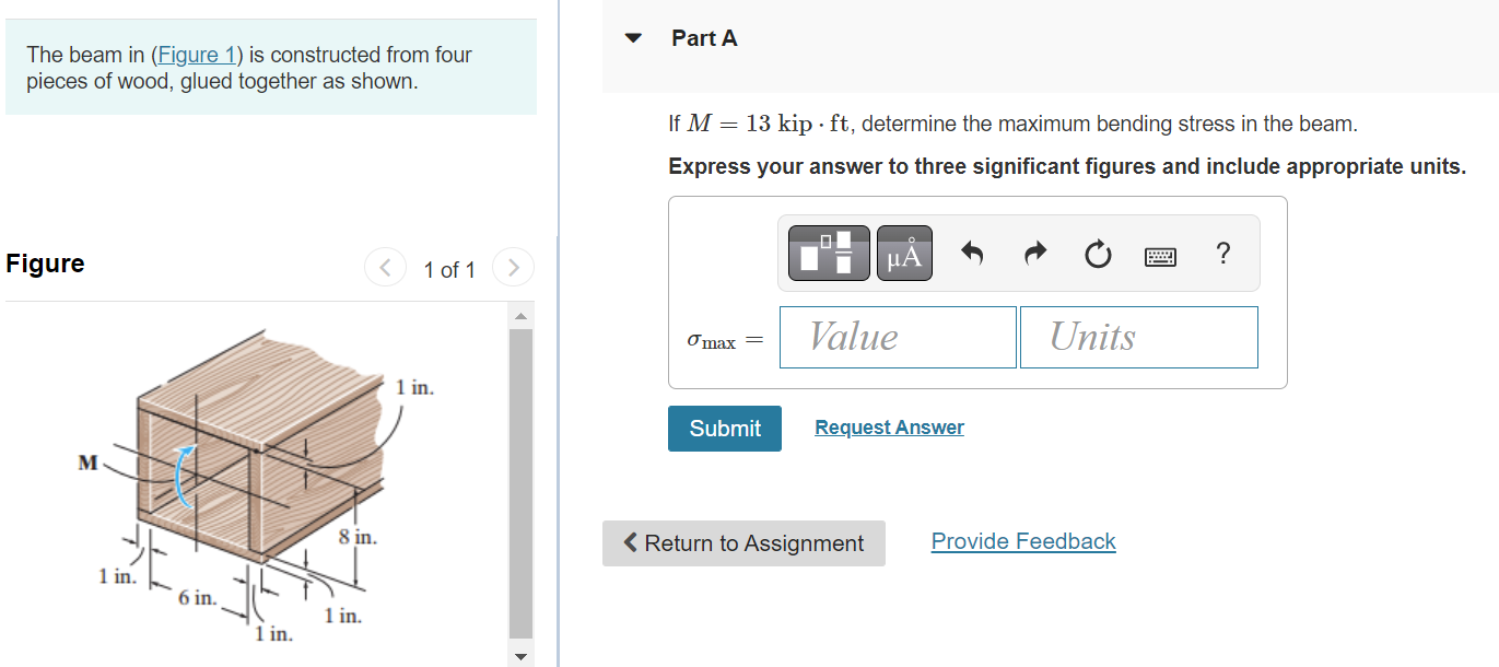 Solved The beam in (Figure 1) is constructed from four | Chegg.com