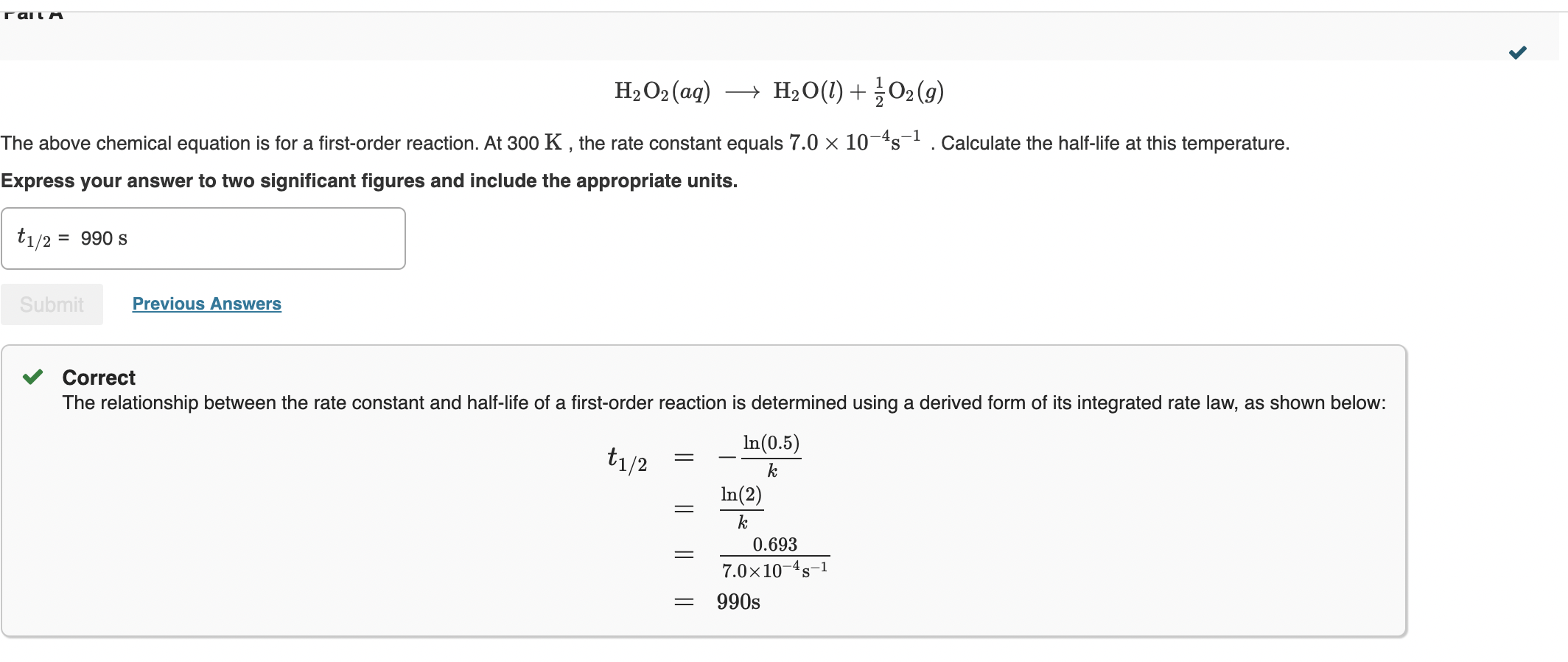 Solved H2O2(aq) H2O(l)+21O2(g) 'he above chemical equation | Chegg.com