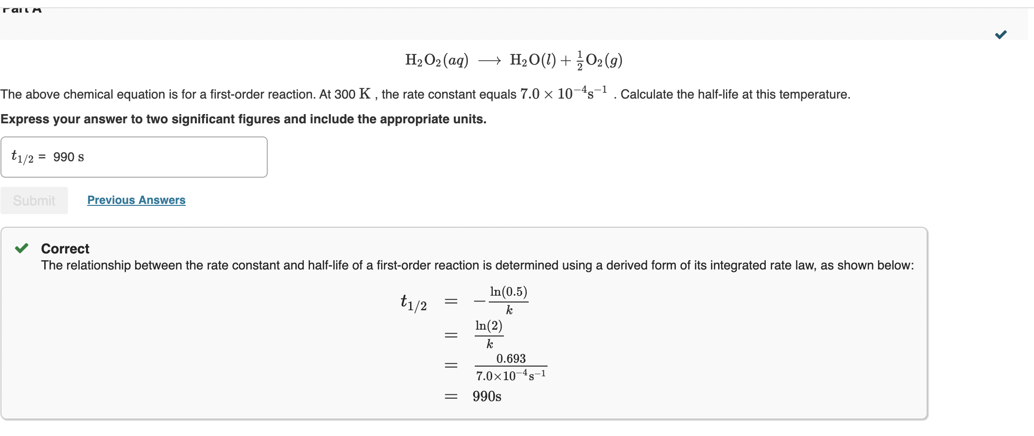 Solved H2O2(aq) H2O(l)+21O2(g) 'he Above Chemical Equation | Chegg.com