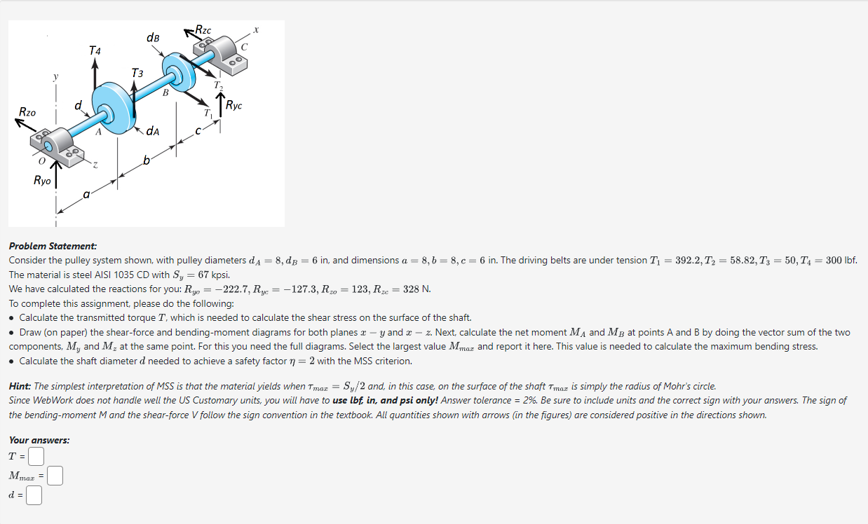 Solved Problem Statement: Consider The Pulley System Shown, | Chegg.com