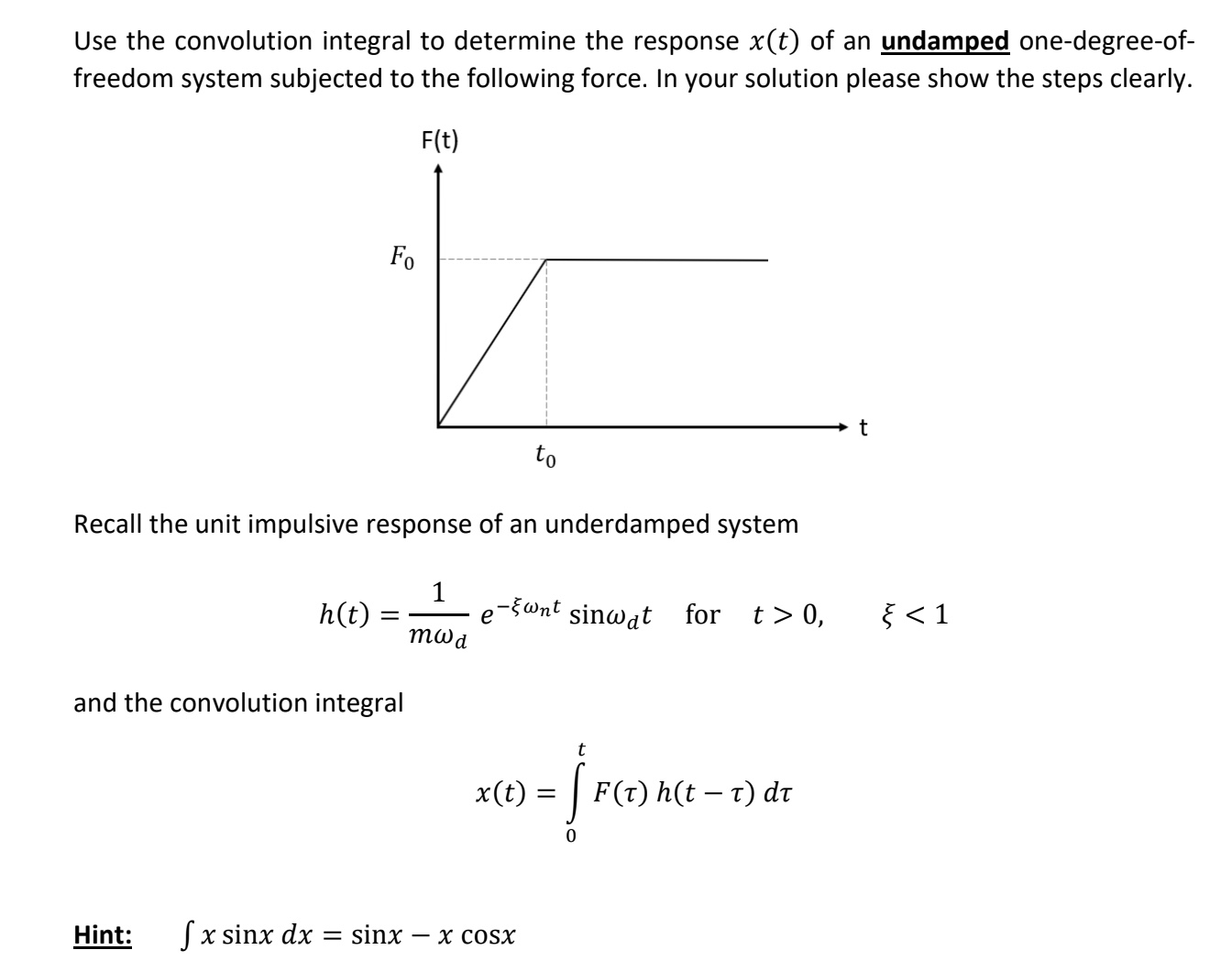 Solved Use the convolution integral to ﻿determine the | Chegg.com