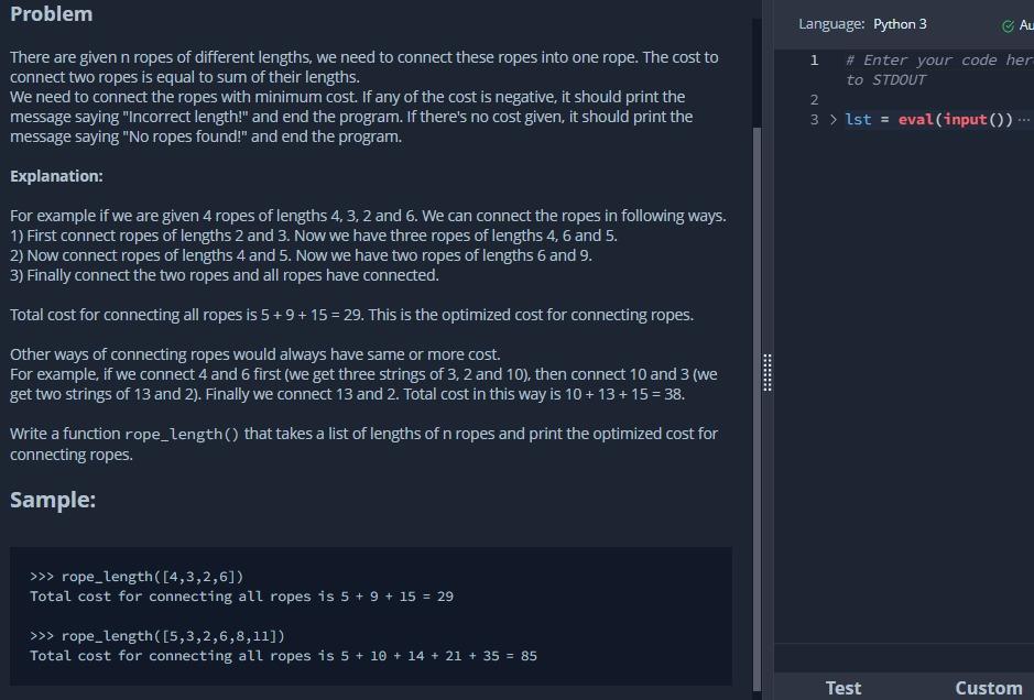 Solved Problem Language: Python 3 > Au There are given n | Chegg.com