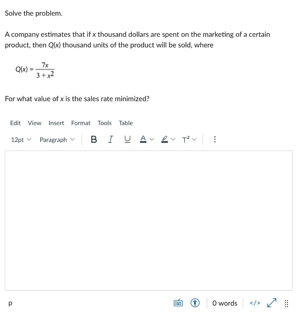 Solved Solve the problem. A company estimates that if x | Chegg.com