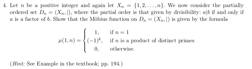 Solved 4. Let n be a positive integer and again let | Chegg.com