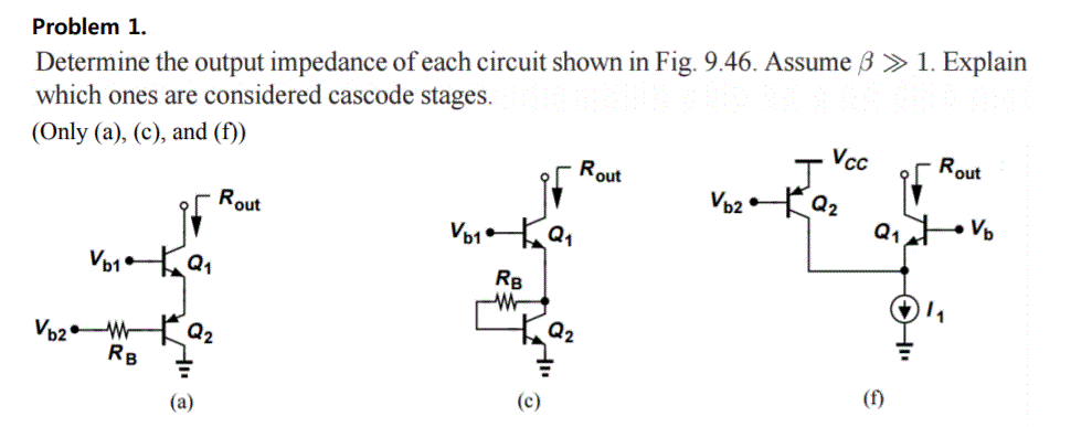 Solved Problem 1 Determine the output impedance of each | Chegg.com