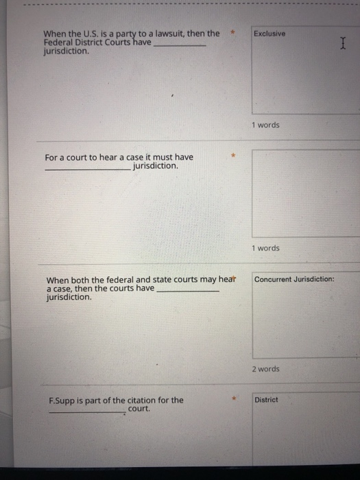Solved When the U.S. is a party to a lawsuit, then the | Chegg.com