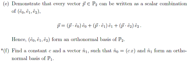 Solved E Demonstrate That Every Vector Pe P2 Can Be Wri Chegg Com