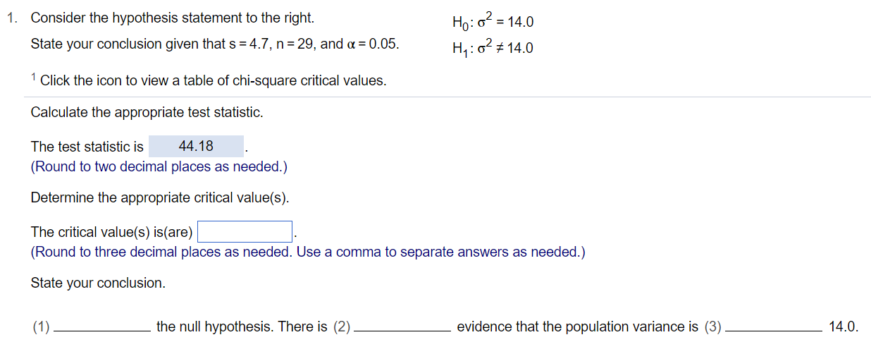Solved 1 Consider the hypothesis statement to the right Chegg com
