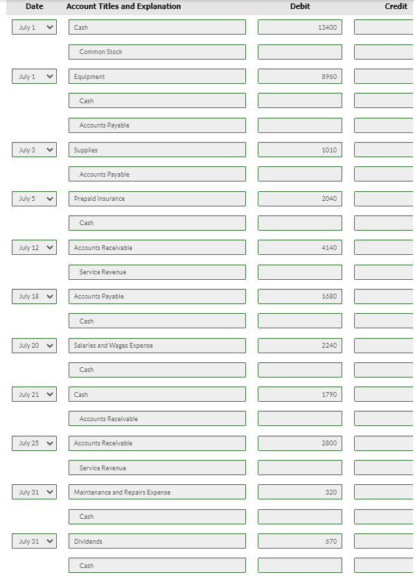Solved Post to the ledger accounts. (Post entries in the