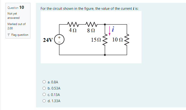 Solved For the circuit shown in the figure, the value of the | Chegg.com