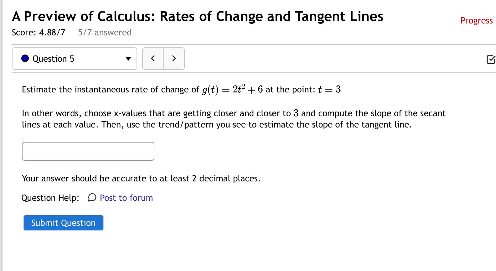 Solved A Preview Of Calculus: Rates Of Change And Tangent | Chegg.com