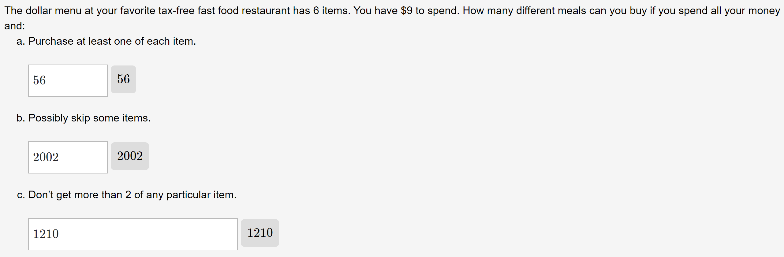 Solved The dollar menu at your favorite taxfree fast food