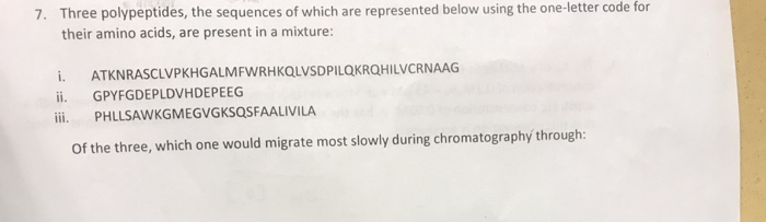Solved Three Polypeptides, The Sequences Of Which Are | Chegg.com