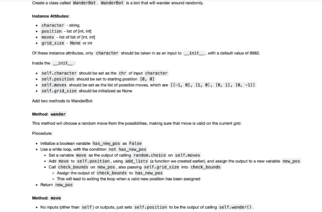 Instance Attibutes: - character - string - position - | Chegg.com