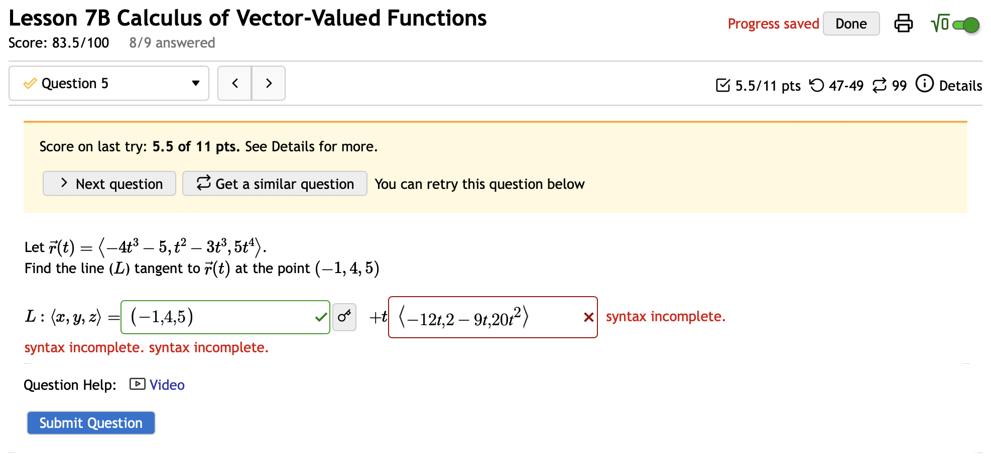 Solved Lesson 7B Calculus of Vector-Valued Functions | Chegg.com