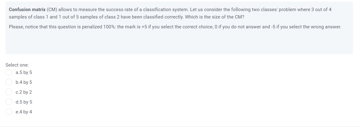 Solved Confusion matrix (CM) allows to measure the success | Chegg.com