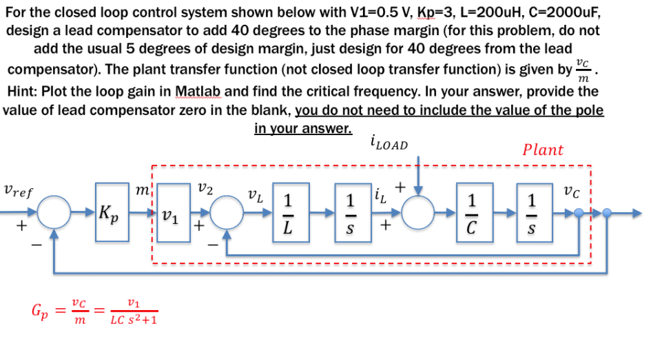 Solved For the closed loop control system shown below with | Chegg.com