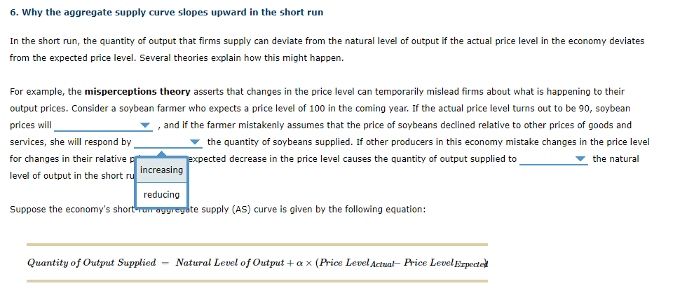 Solved 6. Why the aggregate supply curve slopes upward in | Chegg.com