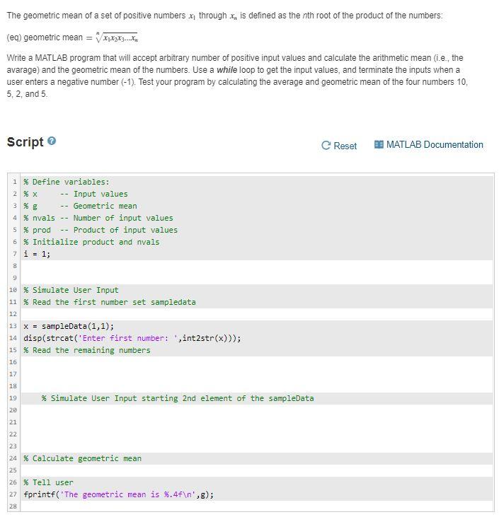 Solved The geometric mean of a set of positive numbers x1 | Chegg.com