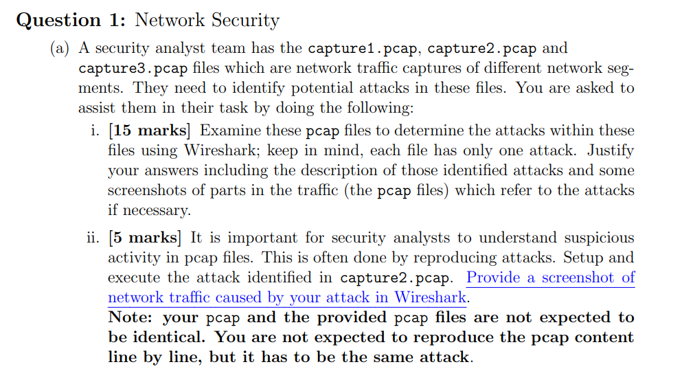 Solved estion 1: Network Security (a) A security analyst | Chegg.com