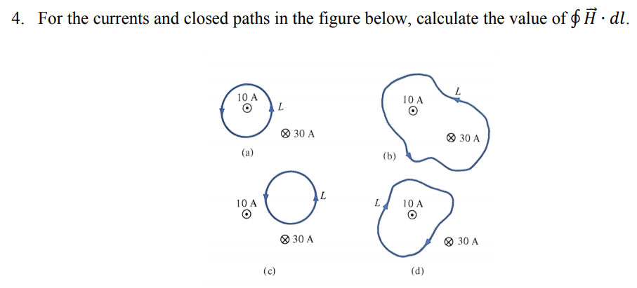 Solved 4 For The Currents And Closed Paths In The Figure Chegg Com