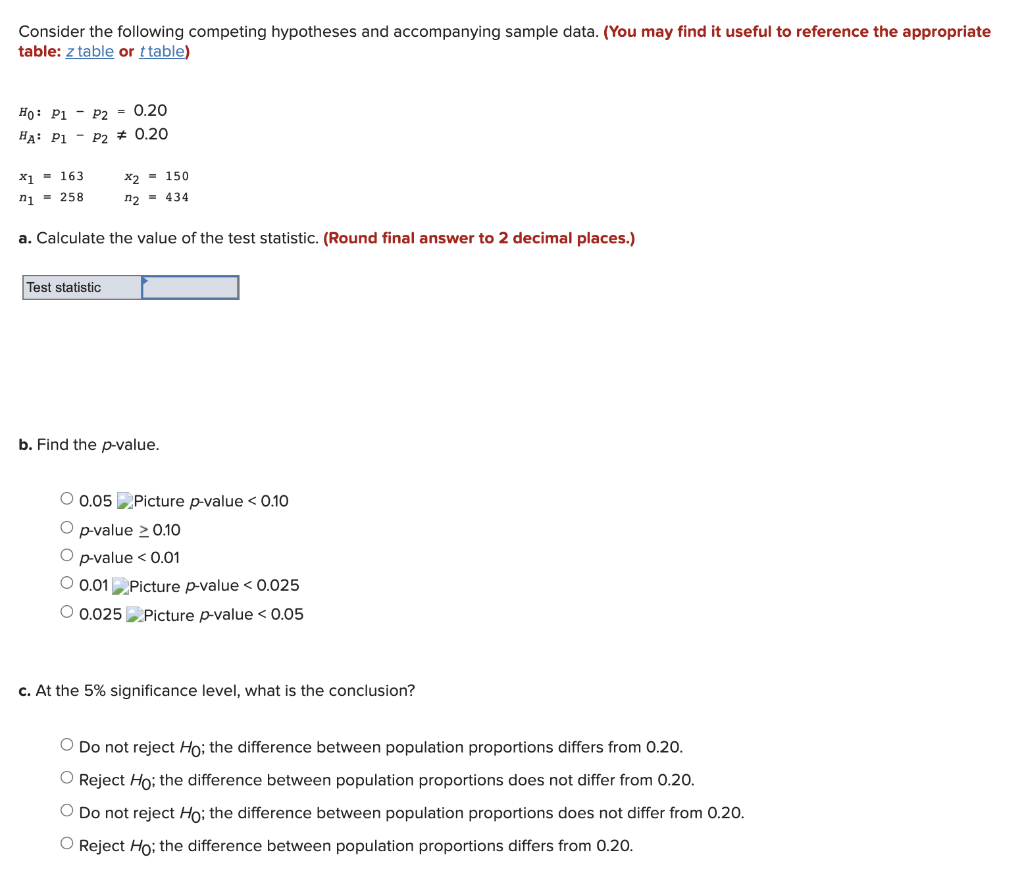 Solved Consider the following competing hypotheses and | Chegg.com