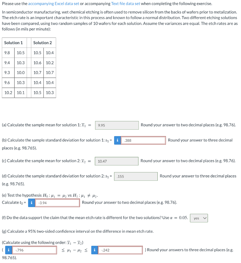 Solved Please use the accompanying Excel data set or | Chegg.com