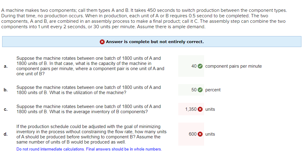 Solved A Machine Makes Two Components, Call Them Types A And | Chegg.com