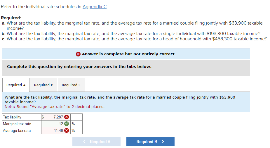 Solved Please Answer A B And C. The Marginal Tax Rate For | Chegg.com