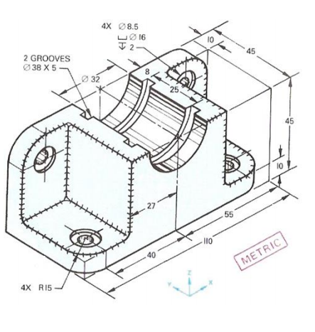 Solved Extract the standard views using first angle | Chegg.com