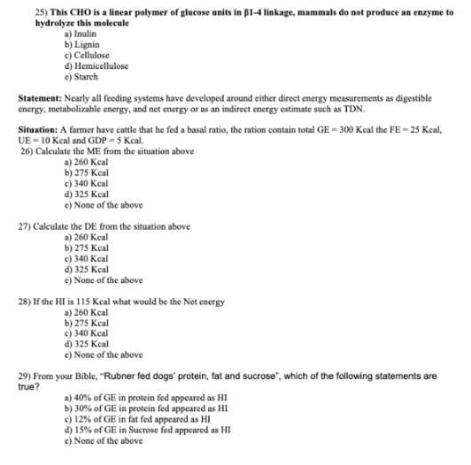 Solved 25) This CHO is a linear polymer of glucese units in | Chegg.com