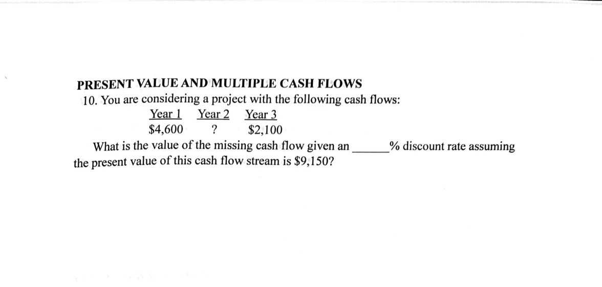 Solved Present Value And Multiple Cash Flows 10 You Are