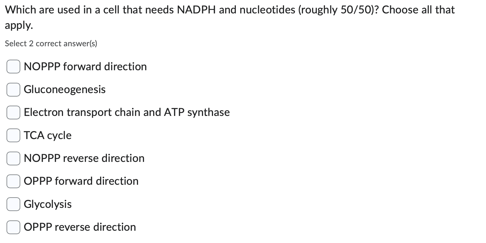 Solved Which Are Used In A Cell That Needs NADPH And | Chegg.com