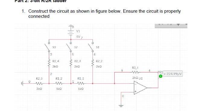 Solved 1. Construct the circuit as shown in figure below. | Chegg.com
