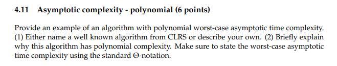 Solved 4.11 Asymptotic complexity - polynomial (6 points) | Chegg.com