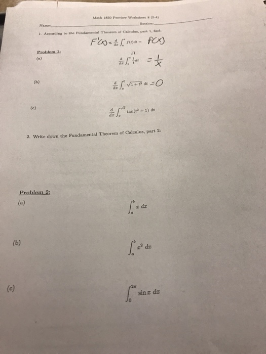 Solved Math 1850 Preview Worksheet s(.4) o) an+ 1 2. Write | Chegg.com