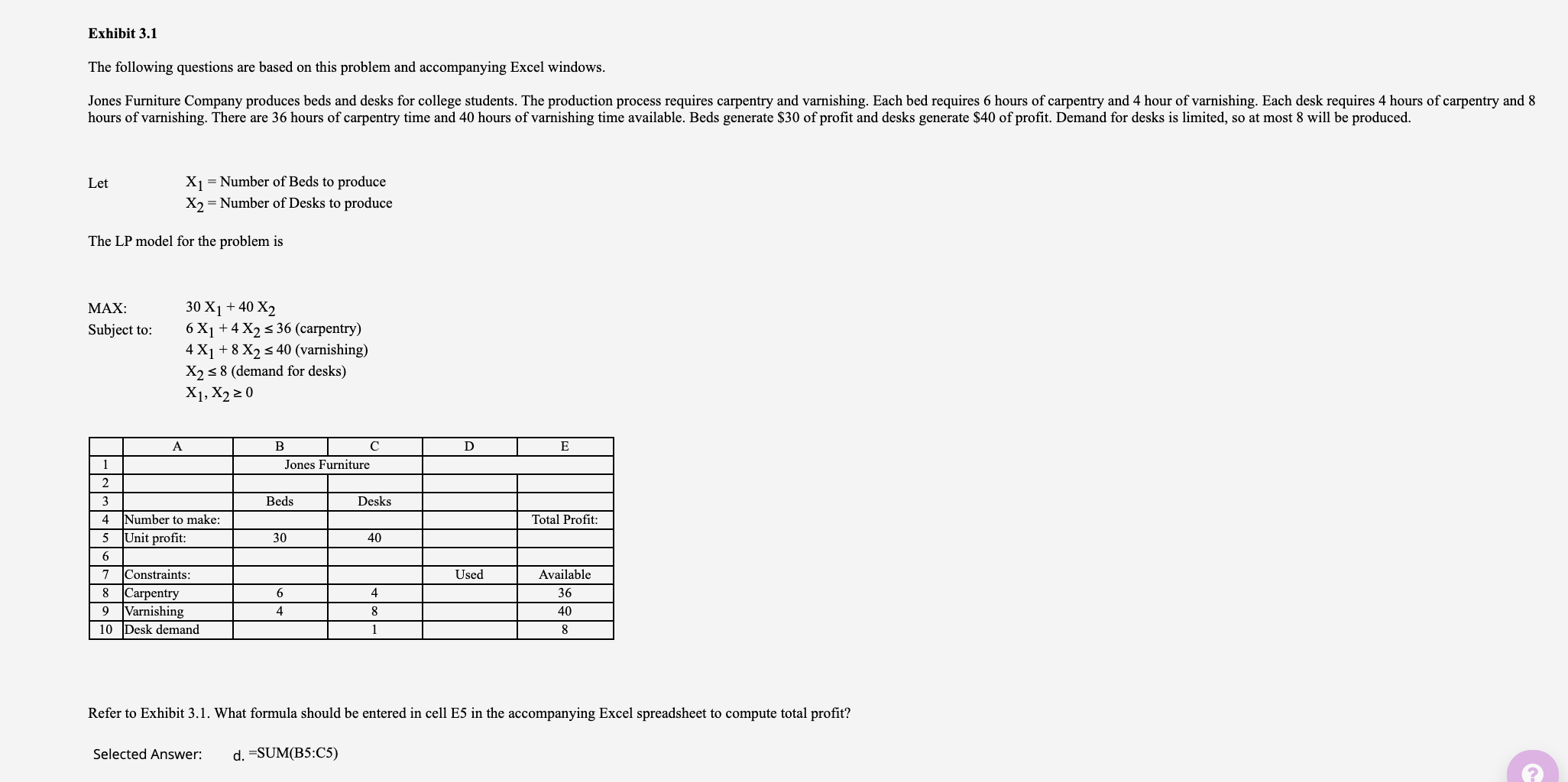 Solved Exhibit 3.1 The following questions are based on this | Chegg.com