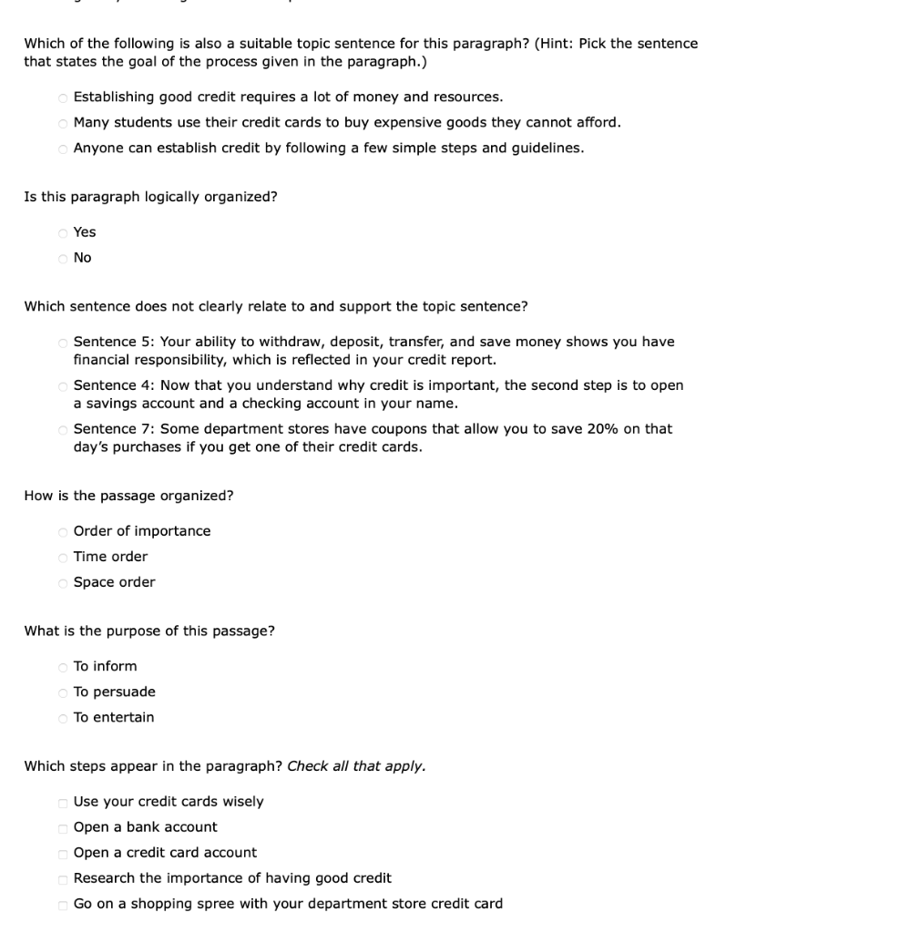 Solved 4. Ensuring Paragraph Unity Check That the Details