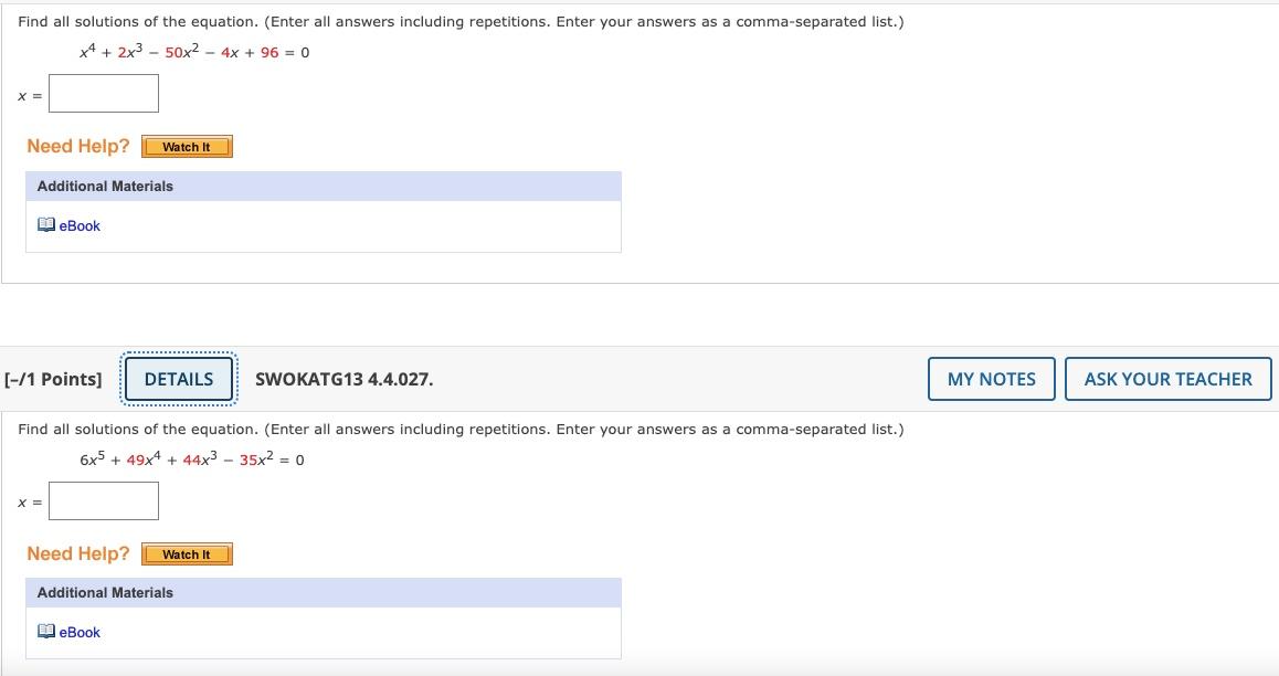 Solved Find all solutions of the equation. (Enter all | Chegg.com