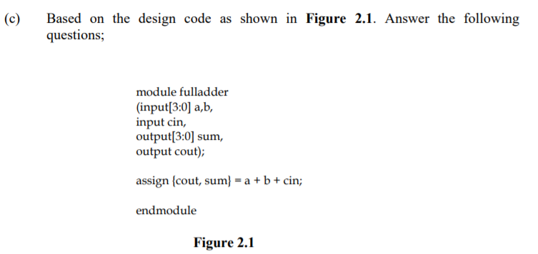 (c) Based on the design code as shown in Figure 2.1. | Chegg.com