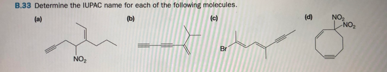 Solved B.33 Determine The IUPAC Name For Each Of The | Chegg.com