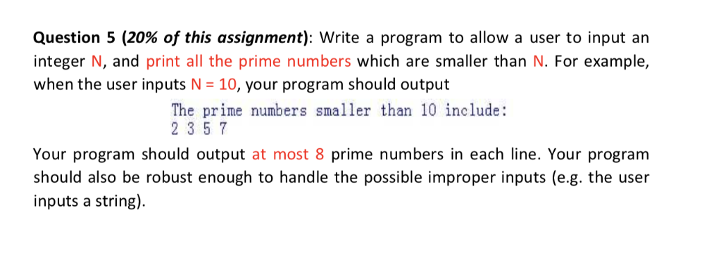 Solved Question 5 (20% of this assignment): Write a program | Chegg.com