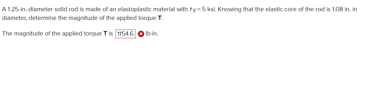 Solved A In Diameter Solid Rod Is Made Of An Chegg Com